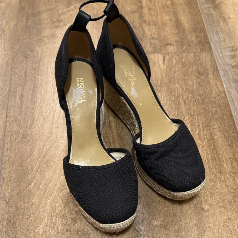 Michael Kors Black Espadrille Wedges